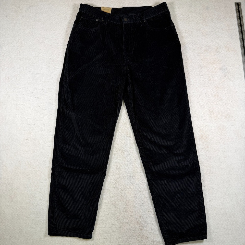 NWT‎ Levis Womens Size 30 High Waisted Mom Jeans Black Corduroy Tapered Pants